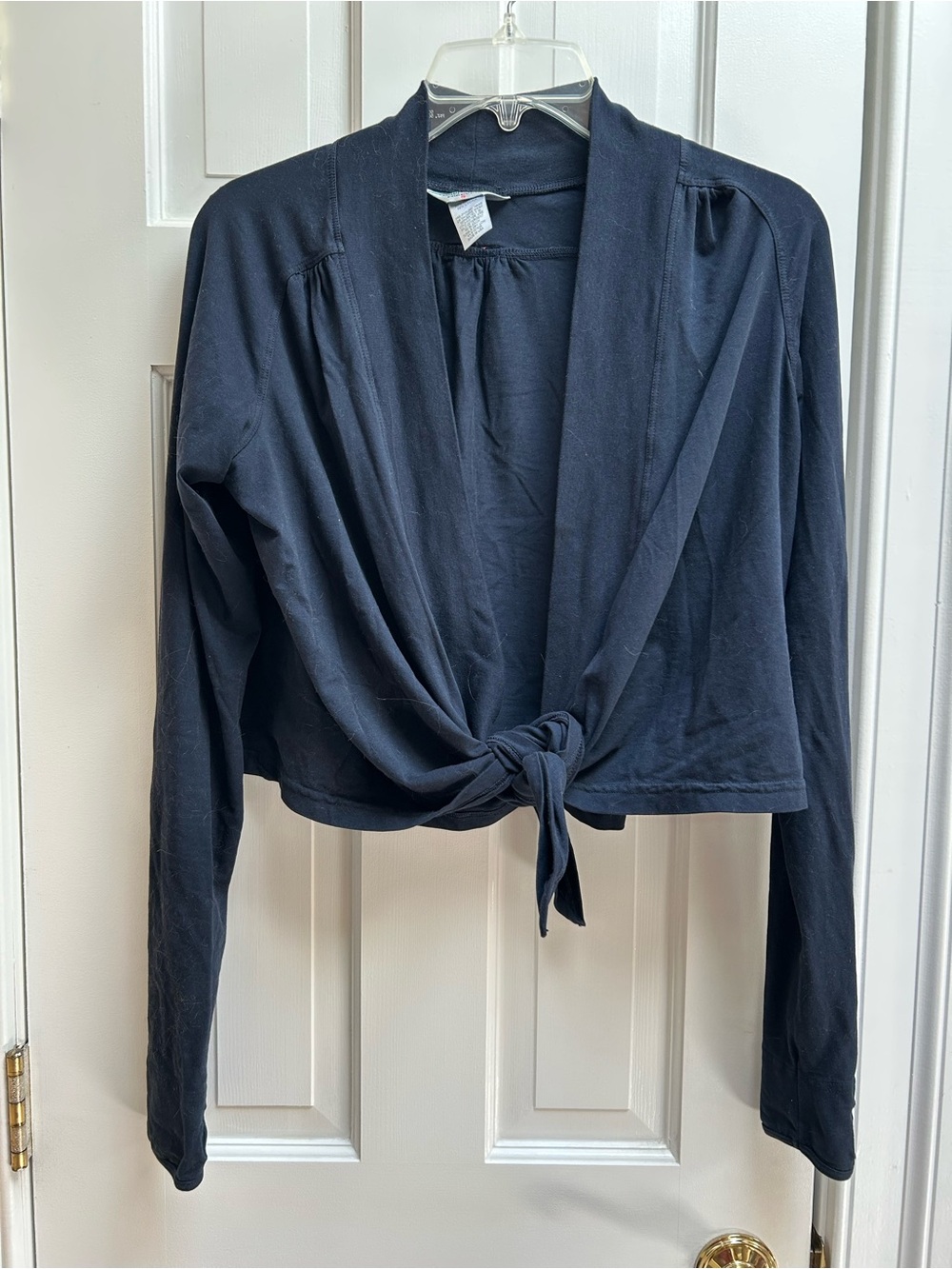 Hard Tail Navy Tie-Front Lightweight Cardigan